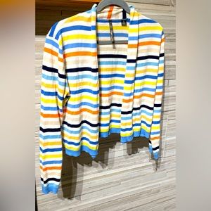 Skye’s the limit striped cotton cropped cardigan size medium
